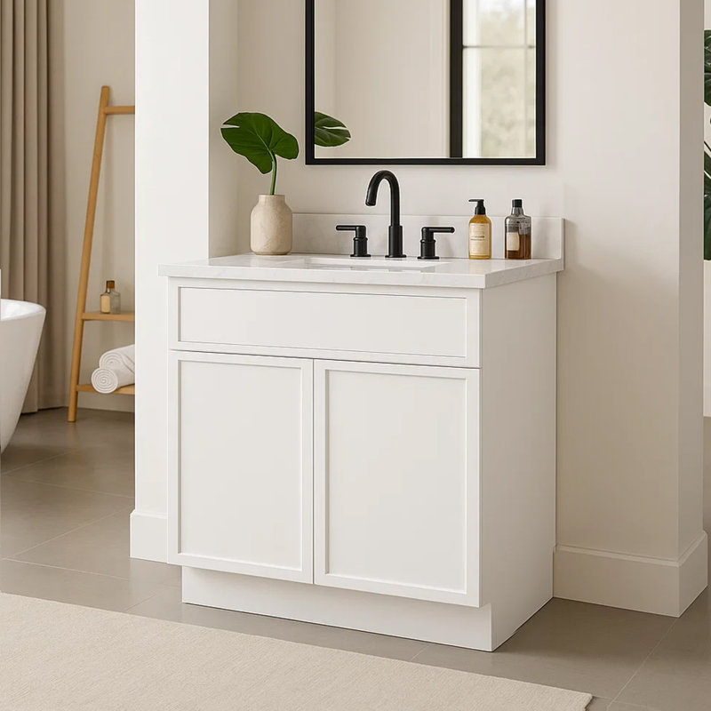 33'' Single Bathroom Vanity Base Only, White