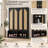 79" Farmhouse Hall Tree with Rattan Doors, Shoe Storage Bench, 6 Coat Hooks and Adjustable Shelves for Entryway-1688608364