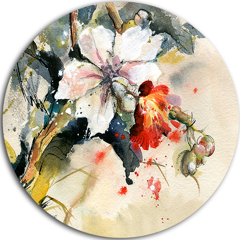 Orchid in Bloom Round Metal Wall Art, 23"