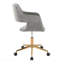 Chaise de bureau contemporaine en métal doré et tissu gris-2052103844-2052103867