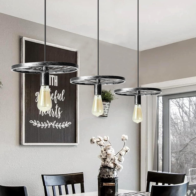 3 - Light Pendant, Brushed Silver
