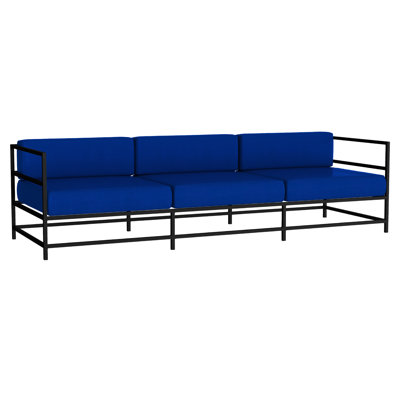 Delano 96'' Wide Powder Coated Aluminum Patio Sofa with Sunbrella® Cushions