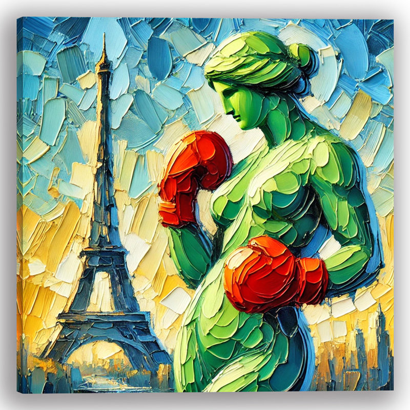 «Paris Boxing Spirit», art mural sur toile tendue, H 30 po x l 30 po x P 1,5 po