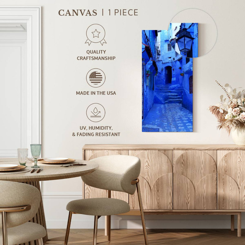Charmante rue Chefchaouen, H 24 po x l 12 po