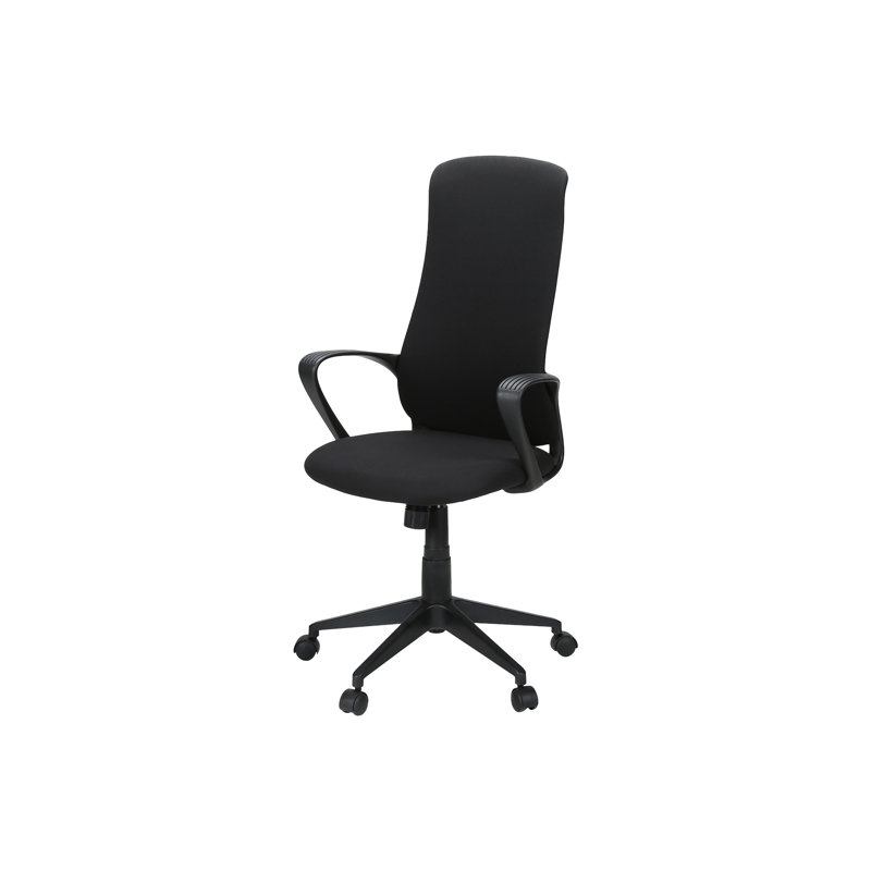Office Chair, Adjustable Height, Armrests, Swivel, Ergonomic, Work, Black Fabric, Black Metal, Contemporary, Modern