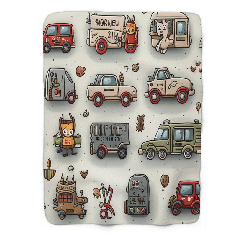 Micro-mobiles - 1 Piece Premium Blanket, Queen