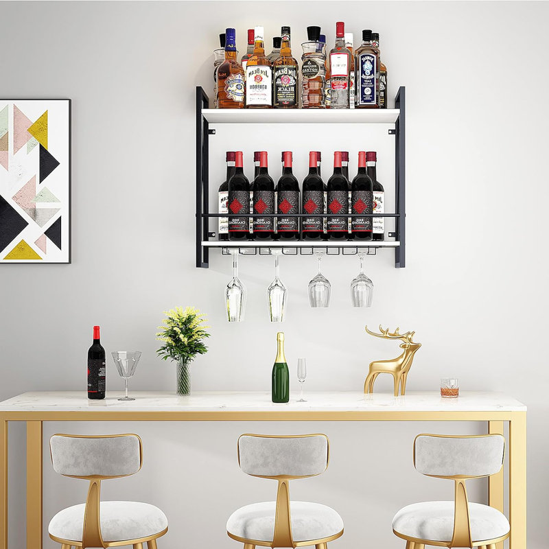 Étagère à vin murale à 2 niveaux