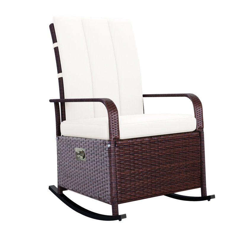 Chaise berçante d'extérieur en osier Outsunny (excluant la table)