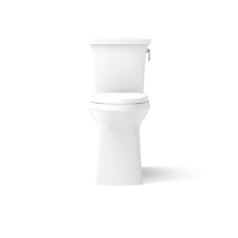 Toilette allongée deux pièces avec siphon à jupe Corbelle, Blanc, À droite