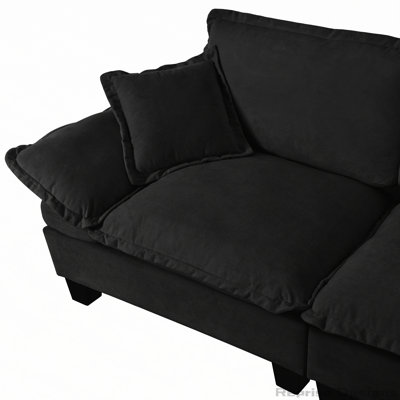 Modular Cloud Couch, U-Shape Sailboat Sofa with Cup Holders & Storage, USB Port, 2 Ottomans & 2 Pillows, Chenille for Apartment & Living Room