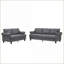 Canapés-lits, salon moderne avec rangement 2 + 3 places | Gris ardoise | Polyester