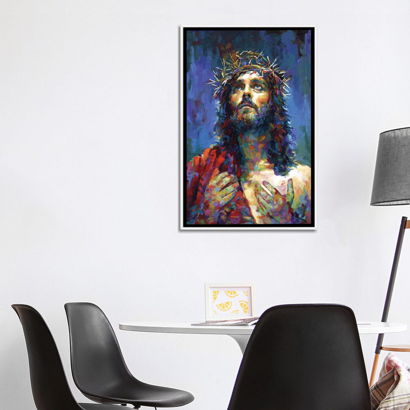 «Jesus Christ» par Leon Devenice - impression d'art graphique, H 40 po x l 26 po x P 1,5 po, Toile blanche encadrée