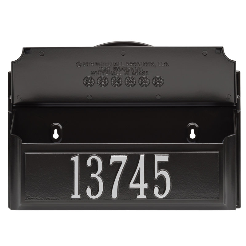 Colonial Wall Mounted Mailbox, Black/Silver, Yes