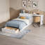 Twin Platform Bed with Integrated Desk and Storage Shelves, Drawer-133527726