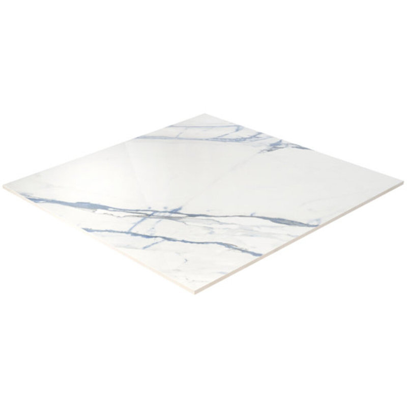 Calacatta Azur 24X24 Matte Porcelain Tile, Blue/White