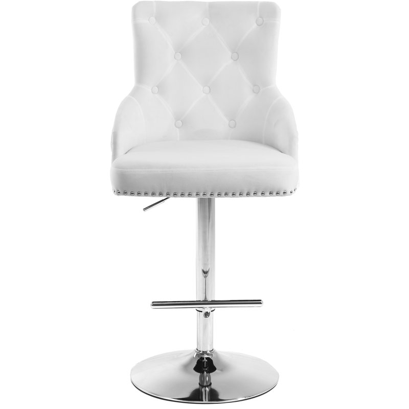 Tabouret Bocana, Blanc, Chrome