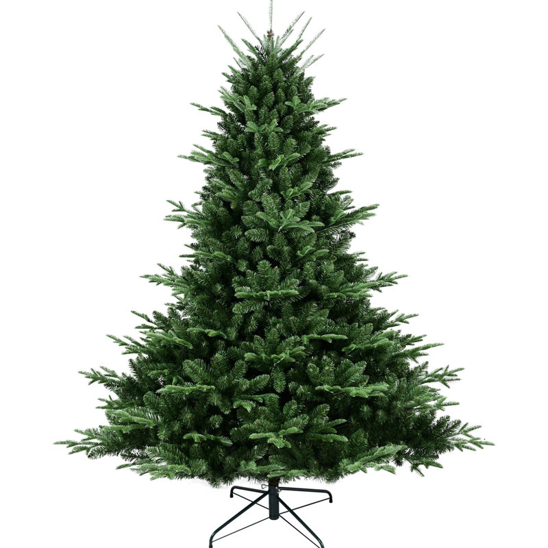 Arbre de Noël de 7 pi, PE 2257 réaliste, base large au design large, structure à charnières pour une décoration rapide, stabilité du support en métal, 34,1 lb, arbre de 7 pi, pointes, mixtes, superbe présentation, installation facile des branches,
