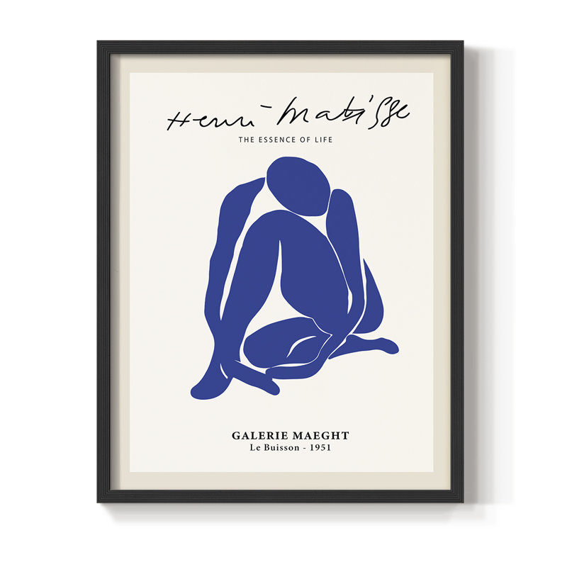Matisse CXVI, reproduction encadrée - bois massif, Noir, H 14 po x l 11 po