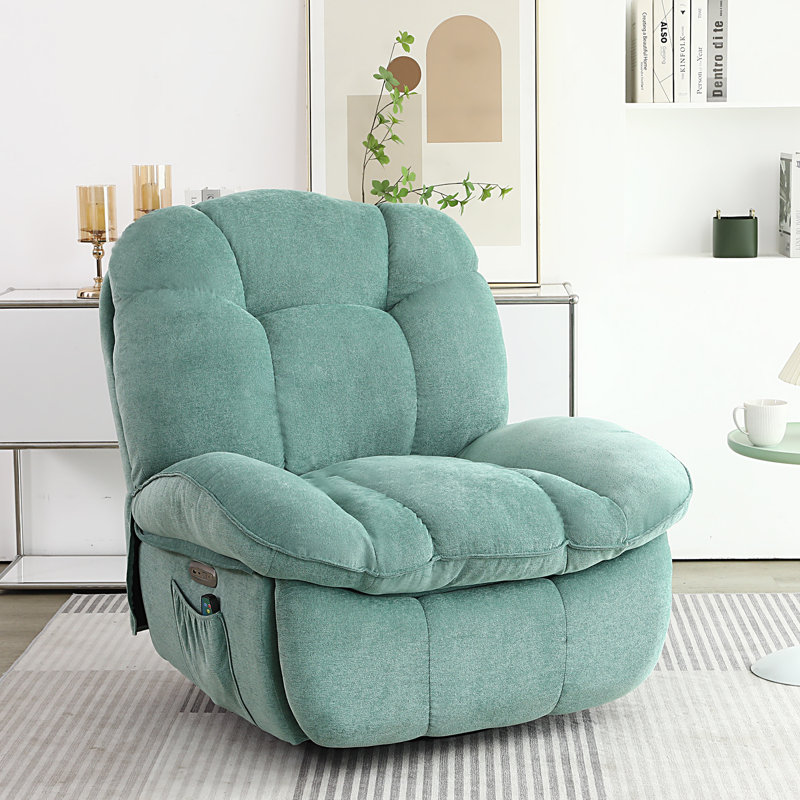 Jerrin Swivel Zero Gravity Recliner Power  Recliner Chair with Massage & Heat‌ – Oversized Swivel Rocker Chair for Adults, Home Theater Seat with USB-C Ports, Side Pocket, 360° Rotation Ergonomic Recliner for Living Room