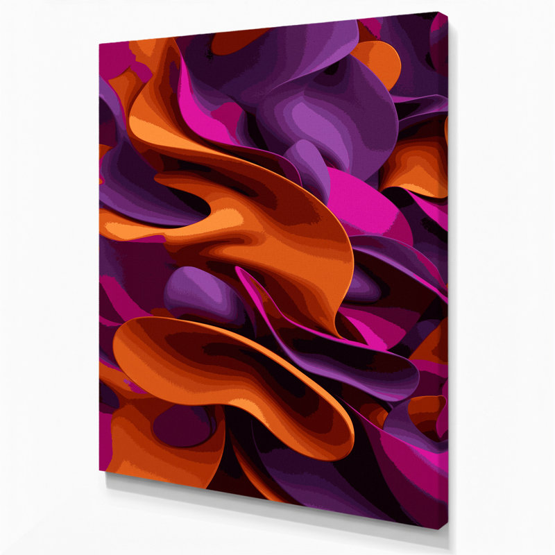 "Abstract Shapes" 71, art mural sur toile mauve, H 20 po x l 16 po