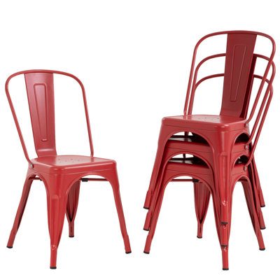 Ensemble de 4 chaises de salle à manger empilables Perdomo 