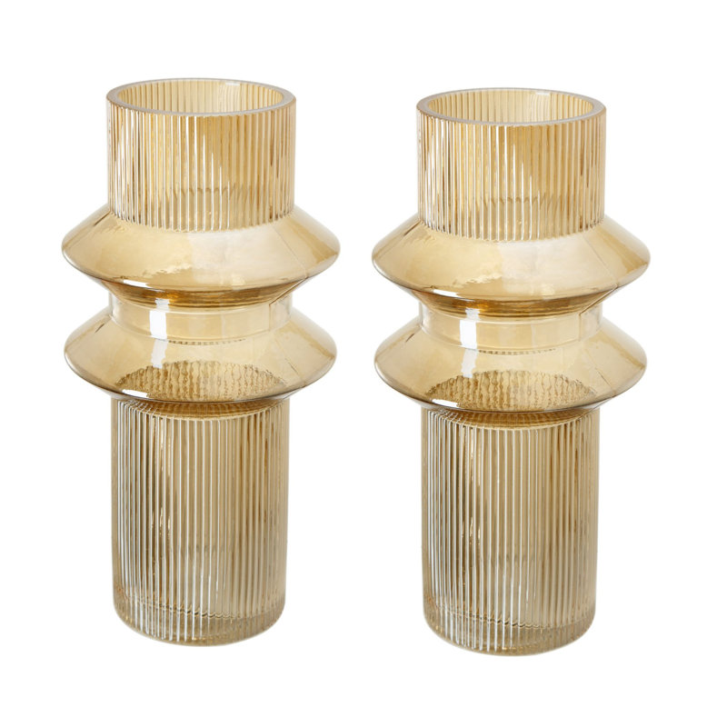 Glass Table Vase, Yellow