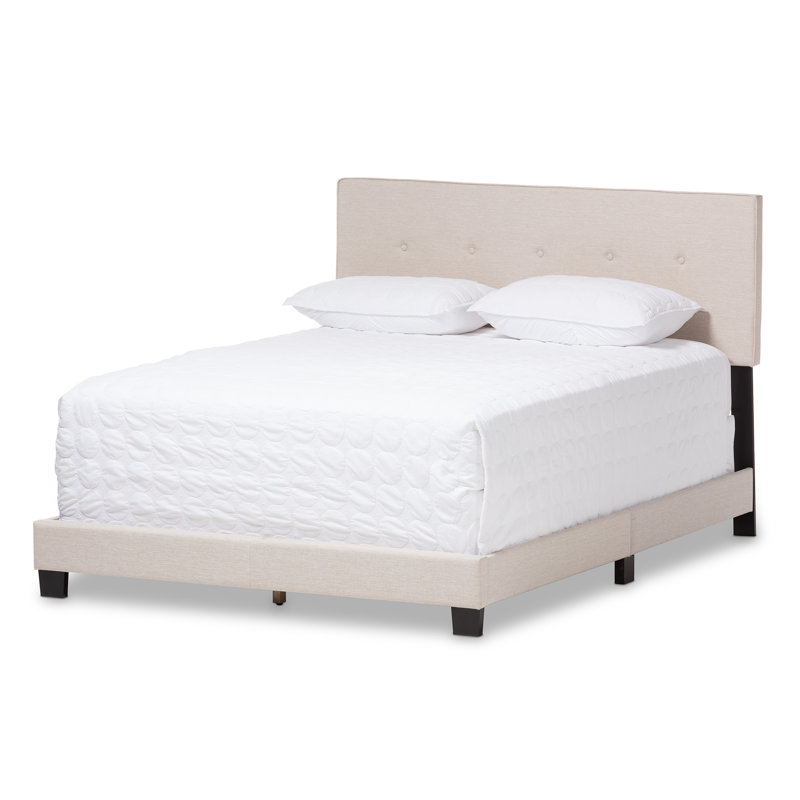 Lit tapissier standard Channie Fazio, Très grand, Beige clair