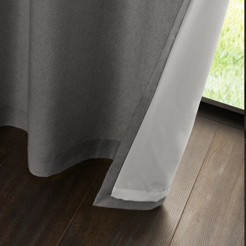 Melville Lined Eyelet Curtains, 229cm Width x 229cm Drop, Grey