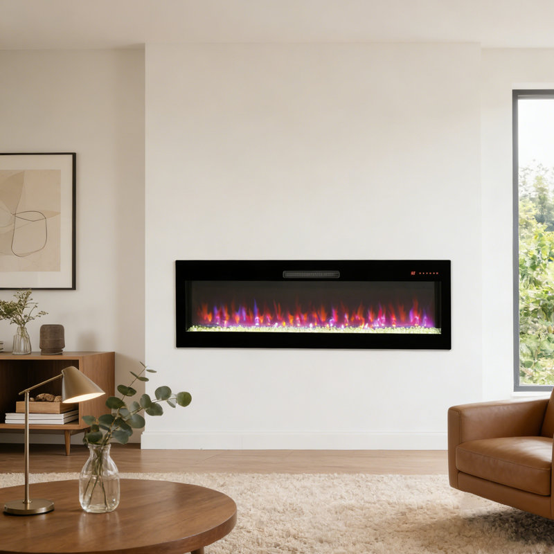 Chaufferette électrique 50 po Smart WiFi encastrée au mur ou au mur, télécommande et contrôle d'application, écoénergétique