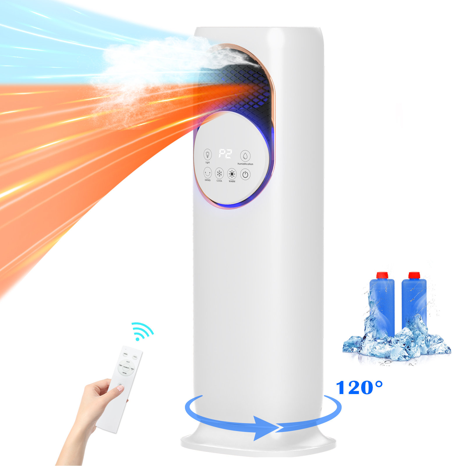 Advwin Tower Fan And Heater Combo With Humidification, 4 In 1 Space ...