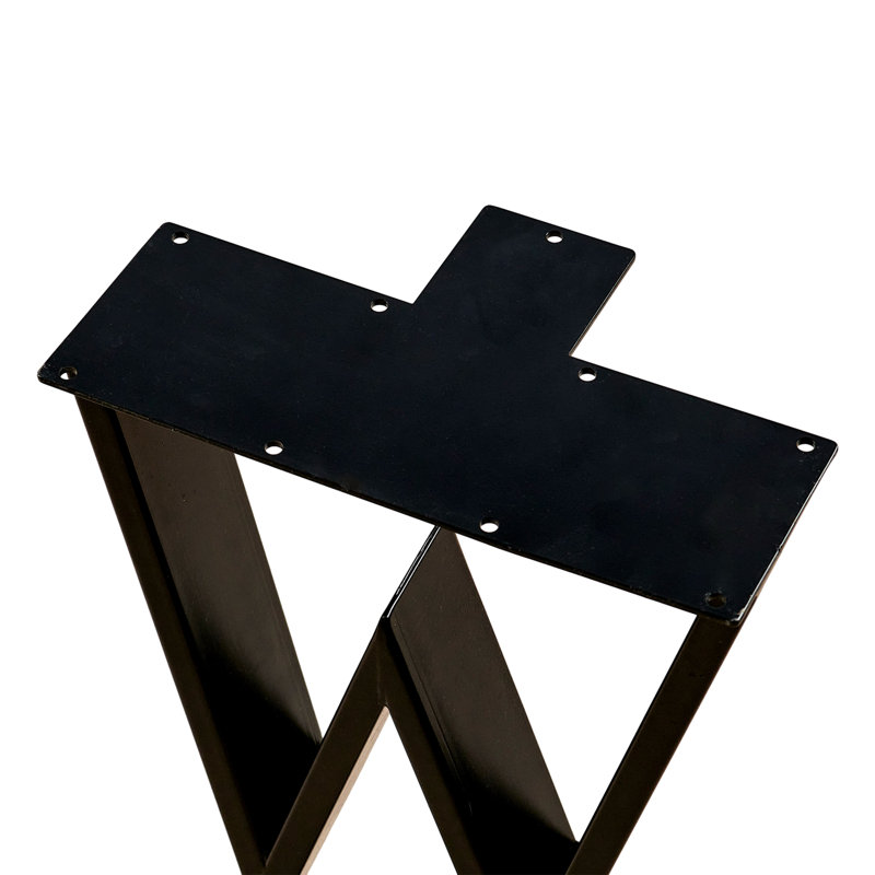 Pieds de table industriels en métal en forme de W, 24 po H x 10 po L x 2,36 po P