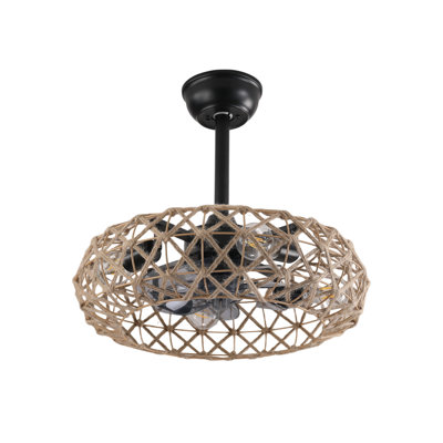Ventilateur de plafond à cage classique de 19,68 po avec télécommande et ensemble d'éclairage inclus