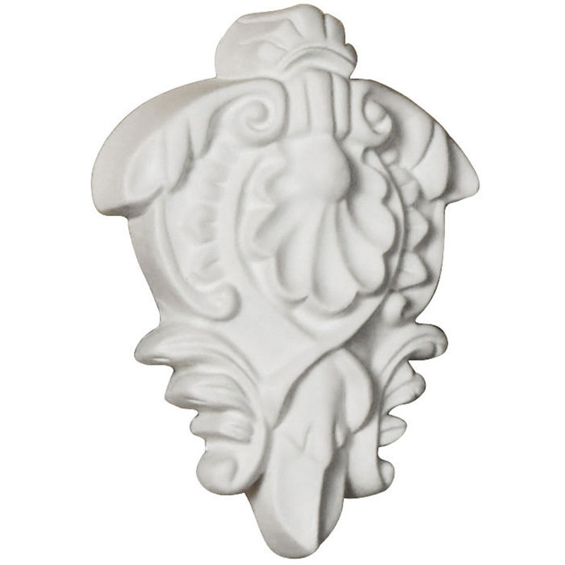 Shell 3.38'' H x 2.63'' W x 0.5'' D Urethane Onlay Scroll