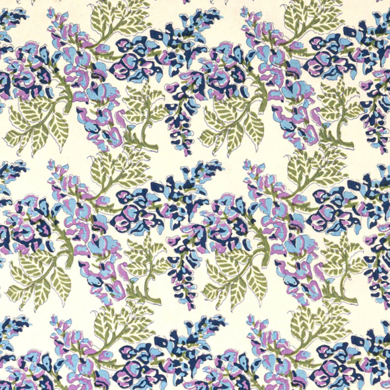 Wisteria Handmade Floral Tablecloth, Blue/Green, 70" x 70"