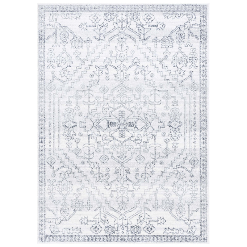 Tapis ivoire / gris Lowrey, Rectangle 9 pi x 12 pi