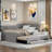 Upholstered Daybed With Trundle, Three Drawers And Vertical Striped Design-61841782-61841784