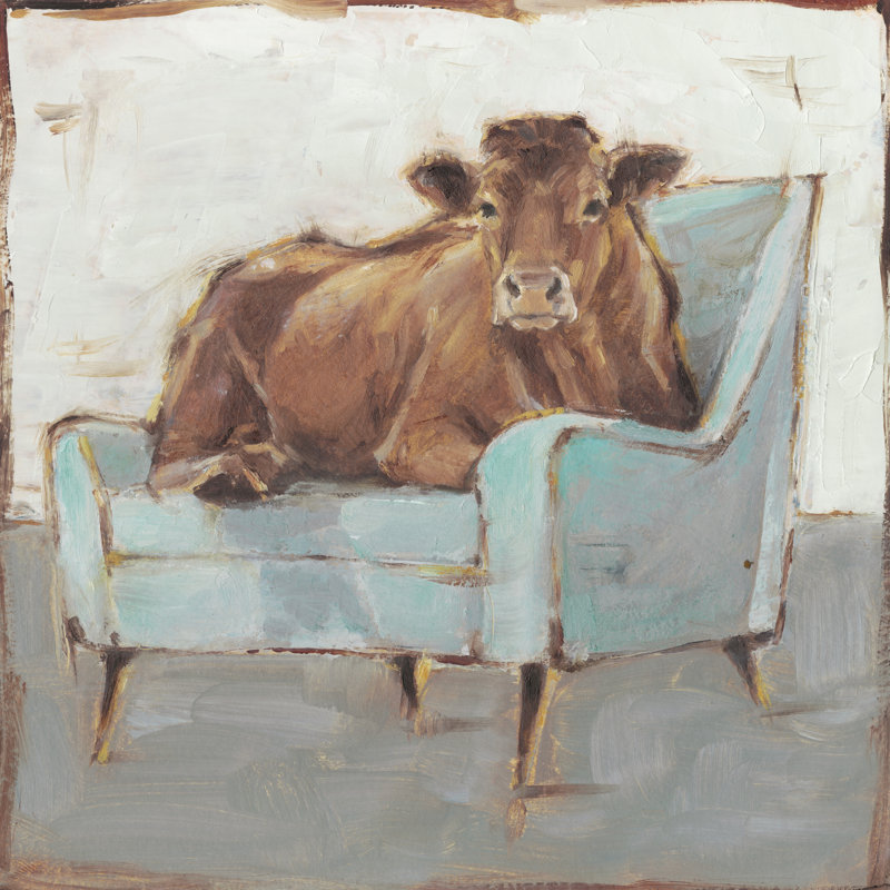Moo-ving In IV by Ethan Harper - Painting, Paper Print, 51cm H x 51cm W x 0.17cm D