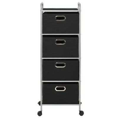 Rebrilliant Shelving Unit With 4 Storage Boxes Steel And Non-Woven Fabric