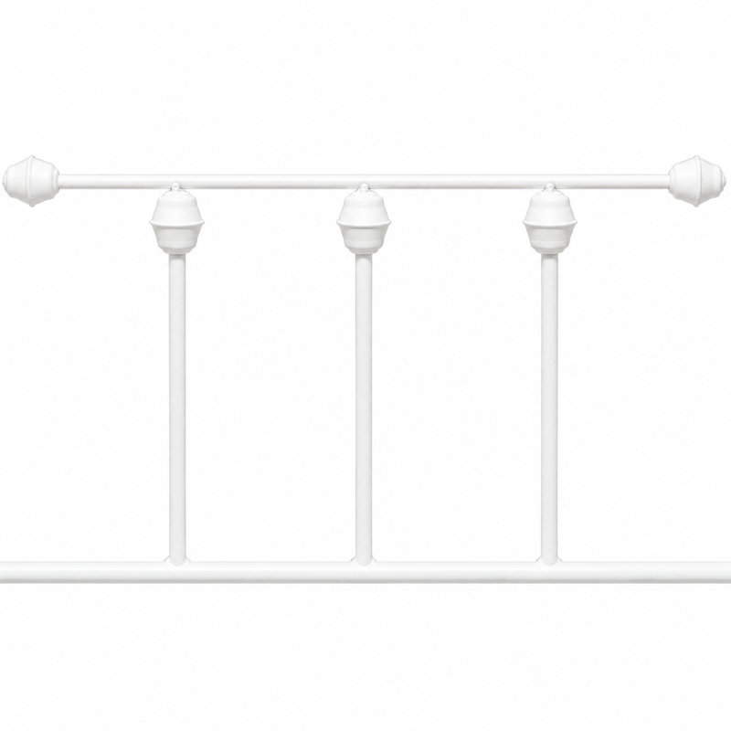 Nelya Metal Platform Bed, White, Queen