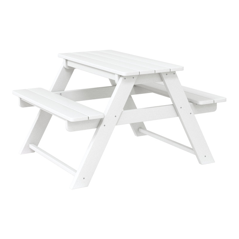 Table de pique-nique d'extérieur pour enfants, Blanc