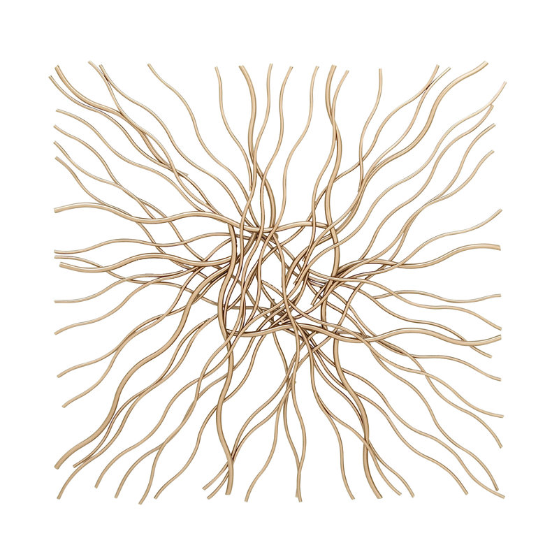 Abstract Copper and Gold Iron Wall Sculpture