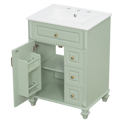 Meuble-lavabo autoportant de 24 po avec tiroir escamotable
