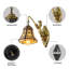 Retro Brass Wall Sconce Tiffany Mermaid Arm Wall Lamp