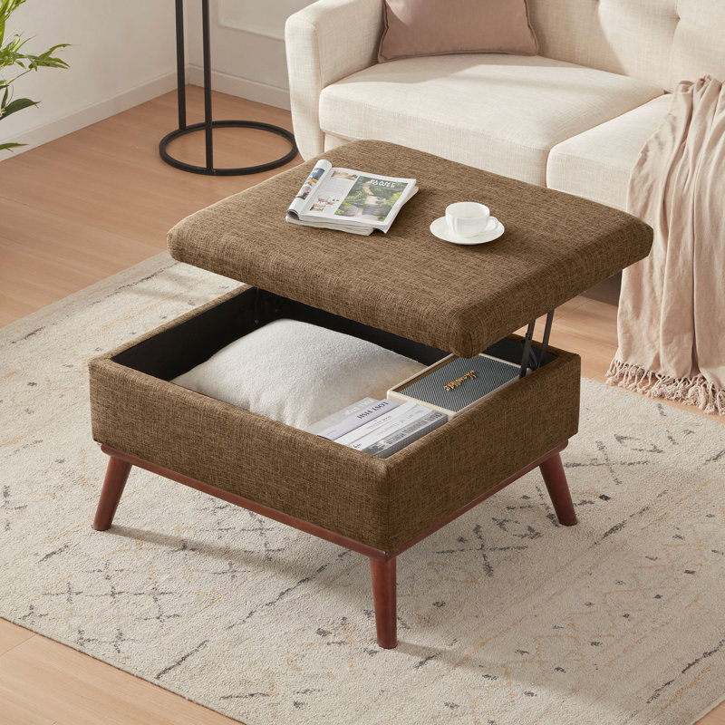 Jadier Upholstered Ottoman, Grey