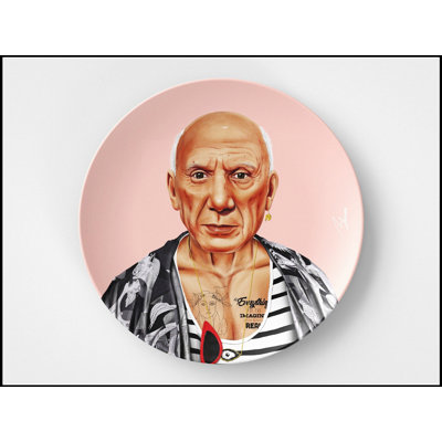 Assiette ronde en céramique de 10 po d'inspiration Pablo Picasso, cadeau d'artiste parfait et décoration intérieure