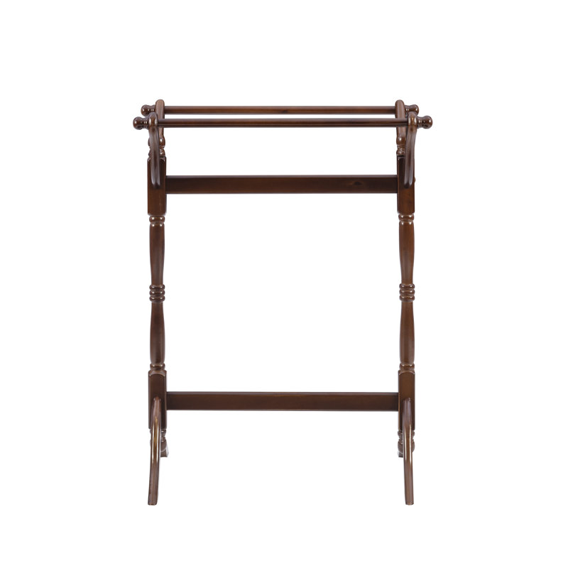Swindell Solid Wood Quilt Rack, Cherry Brown