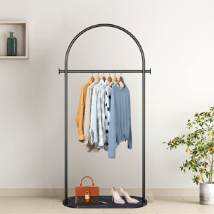 Freestanding Garment Rack With Marble Base