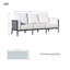 3 Seater Aluminum Outdoor Sofa with Cushions