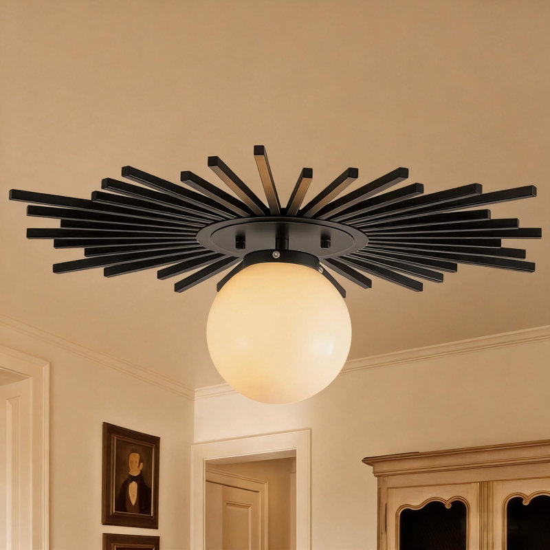 Plafonnier encastré 1 lumière GlowCraft , Noir mat