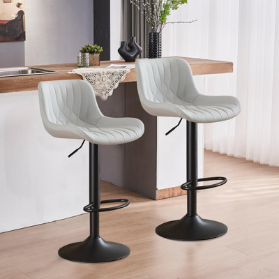 Swivel Adjustable Height Counter Stool With Footrest